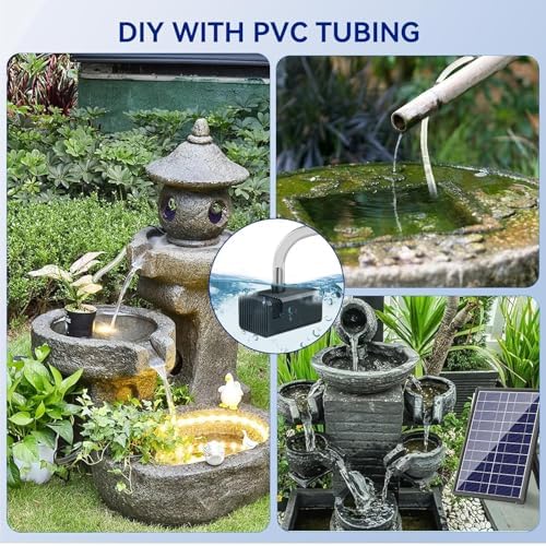 Antfraer 8W Solar Water Pump with Dry-Run Protection, Solar Bird Bath Fountain Pump Double-Layer Nozzles & 5Ft Tubing, Solar Fountain Pump for Small Pond, Garden, Patio & Outdoor Water Feature - Image 6