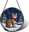 Stained Glass Window Hanging Manx Cat Suncatcher Gifts for Wife 11.8" by Unknown