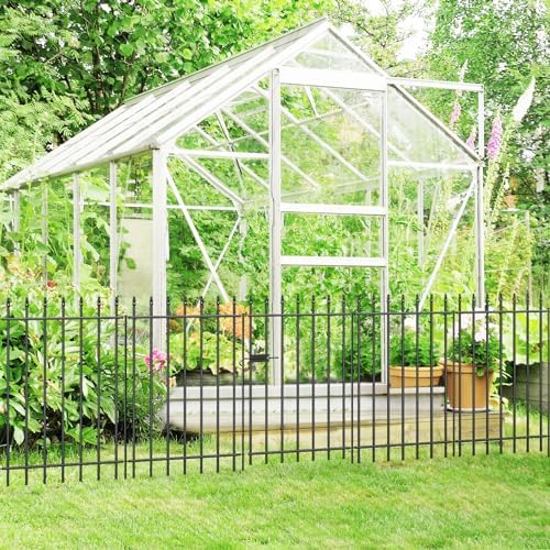 Decorative Metal Garden Fence with Gate 36" x 10', Dog Fence Outdoor - Image 5