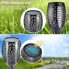 EOYIZW Solar Lights Outdoor 4 Pack, 99 LEDs Solar Torch Light with Flickering Flame- IP65 Waterproof Solar Garden Lights, Solar Powered Outdoor Lights for Porch Yard Patio Halloween Decorations - Image 4