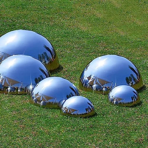 YARNOW Gazing Balls 6Pcs Garden Hemisphere Mirror Gazing Half Polished Stainless Steel Reflective Globe Outdoor Hollow for Gardens Ponds Home Decor Garden Mirror - Image 2