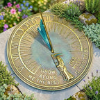 Rome RM2345 Brass Father Time Sundial with Verdigris Highlights - Image 2