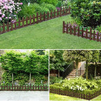 Yaheetech 355in Wooden Picket Fence Panels for Garden Beds,Dark Brown - Image 6