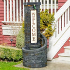 35.43 Inches Outdoor Water Fountain, Welcome Garden Water Feature by Desgmomy