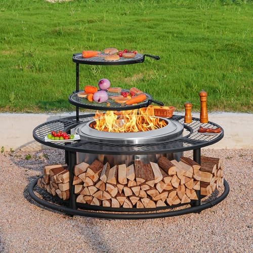 50 Inch Fire Pit Surround Tabletop for Solo Stove Yukon/Bonfire Accessories by Florise