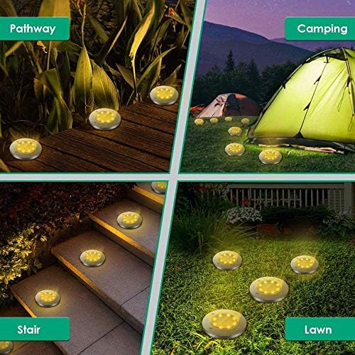 Solar Ground Lights Ip65 10 Lamp Beads Solar Garden Lights Outdoor Led Disk Lights Waterproof In-Ground Outdoor Landscape Lighting for Lawn Patio Pathway Yard Deck Walkway Flood Light,White Ligh - Image 5