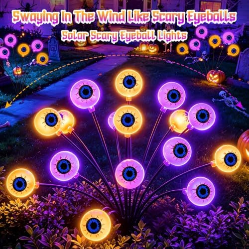 Halloween Decorations Outdoor, Scary Eyeballs Solar Garden Light, 4 Pack - Image 2