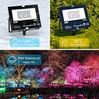 RGB Outdoor LED Flood Light 50W Color Changing Floodlights Spotlights Landscape Lighting Fixture Waterproof Landscaping Spot Light for Yard Garden Driveway Pathway Garden IP66 Waterproof (4 Pack) - Image 3