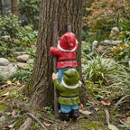 Elenon Funny Gnomes on Ladders Garden Statue, 14“ HIGH Gnomes Climbing Tree Figurine, Resin Outdoor Yard Lawn Decor, Cute Whimsical Patio Ornament for Garden, Porch, Backyard Decoration - Image 5