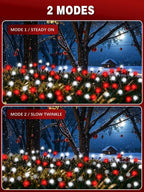 Christmas Decorations Outdoor Solar Firefly Lights 8 Pack Red and White - Image 2