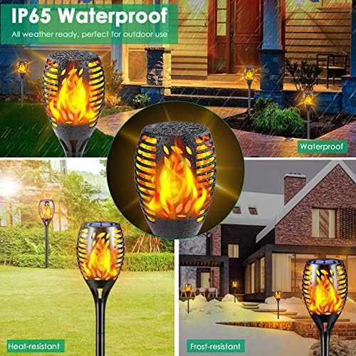 TomCare Solar Lights Outdoor Flickering Flame Solar Torches Lights Outdoor Lighting for Garden Patio Yard - Image 5