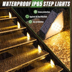 JSOT Solar Step Lights Suitable for Garden Patio Stair Decor Warm White-10P - Image 4