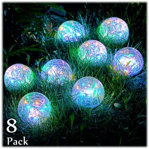 Honoson 8 Pcs Decorative Solar Globe Lights Outdoor Waterproof, 3.9 Inch by Honoson