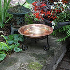 Achla Designs 201-7015 Hammered Short Stand Birdbath, Polished Copper Plated - Image 6