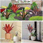 TOMBABY Enlarge Thickened Wind Resistant Metal Agave Garden Art Metal Plant Country Garden Sculpture Statue Outdoor Decoration Agave Metal Plant Courtyard Garden Lawn Ornament Gift (1, 12 Leaves red) - Image 3