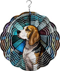Traci's Fun Creations Beagle Wind Spinner, 10 Inch, Multicolor Aluminum, Double Sided, Yard and Garden Décor (Stain) by Unknown