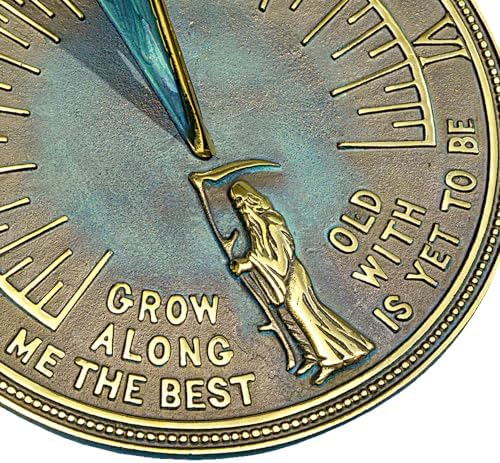 Rome RM2345 Brass Father Time Sundial with Verdigris Highlights - Image 5