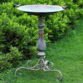 Newtay 27.25 Ornate Metal Pedestal Style Birdbath with Cast Iron Vintage Birds Baths for Outdoors on Rim Full Base Standing Bird Bath Tray for Garden Yard Decoration, Green, Not Easy to Rust by Newtay