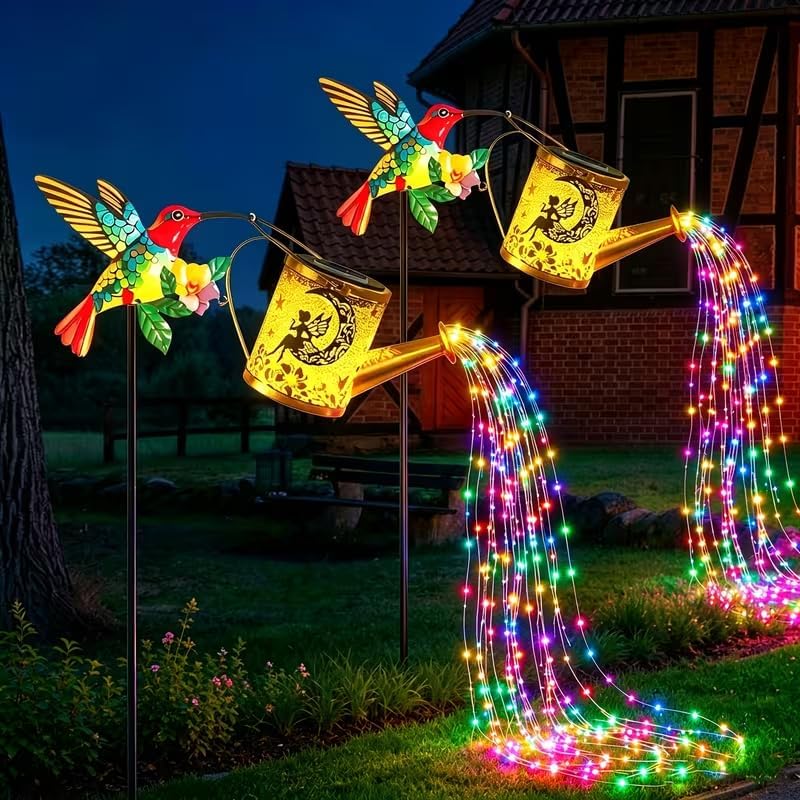 1/2pcs Hummingbird Outdoor Solar Light, 3500K 800LM IP44 Outdoor Decorative Warm White/Colored Lantern, Cute Hanging Garden Lantern, Suitable for Courtyards, Lawns by Vukjep