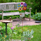 Colorful Flower Garden Stake Decorative Outdoor Yard Decor, Metal Flowers Yard Art Decoration for Patio Porch Lawn Pathway Backyard - Image 2