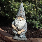 Roman Garden - Pebble Gnome with Shovel Statue, 13.25" H, Pudgy Pals Collection, Resin and Dolomite, Decorative, Garden Gift, Home Outdoor Decor, Durable, Long Lasting - Image 2