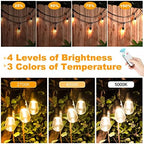 Mlambert 3 Colors 48FT LED Solar String Lights with Remote, 3 Modes, Black - Image 2