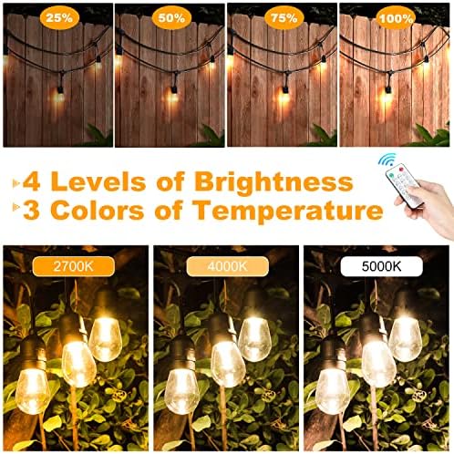 Mlambert 3 Colors 48FT LED Solar String Lights with Remote, 3 Modes, Black - Image 2