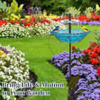 Bird Bath with Solar Fountain for Outside, 1.45 Gal Plastic Bird Bath Bowl with Metal Stake, Outdoor Garden Decor for Yard Patio Lawn (Pink-XL) - Image 7