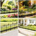 4 Pack Welcome Decorative Garden Fence Metal Arched Yard Border Fence - Image 3
