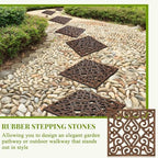 Pangda 8 Pcs Rubber Stepping Stones Garden Path Pavers 15x15 Inch, Copper - Image 4