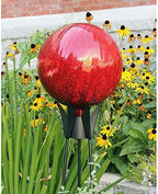 Achla Designs 12-Inch Crackle Gazing Globe Ball, Red - Image 2