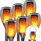 Large Solar Torch Lights Outdoor, Hanging Lanterns, 6 Pack by LazyBuddy