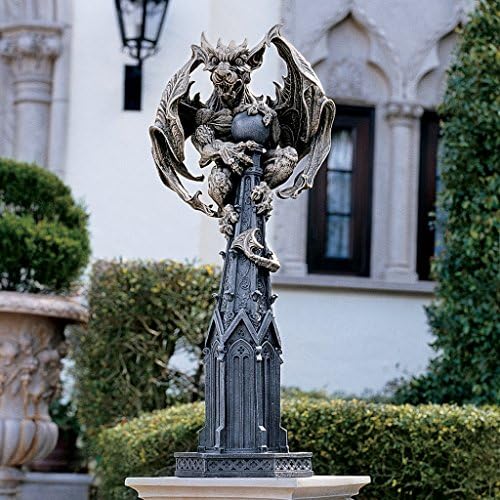 Design Toscano CL4187 Raptor, Gargoyle Surveyor of the Realm Sculpture,two tone stone - Image 5