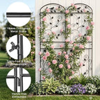 4 Pack Garden Trellis for Climbing Plants, 71 x 20 inch Rustproof Heavy Duty Metal Trellis for Climbing Rose Vine Clematis, Perfect for Premium Patio Decor & Luxury Outdoor Garden Design, Silver Gray - Image 4