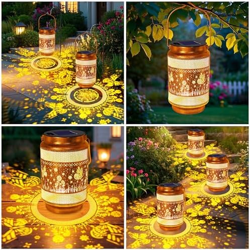 Butterfly Solar Lanterns Outdoor Waterproof Garden Decor, Gifts for Women Mom Grandma Birthday, Metal Hanging Solar Lights for Outside Yard Patio Pathway Backyard Porch - Image 5