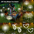 Solar Garden Lights Outdoor, 6 Pack 120 LED Twinkling Firework Lights Decorative with 2 Modes, Outdoor Waterproof Solar Starburst Light for Outside Yard Pathway Garden Decor, White - Image 4