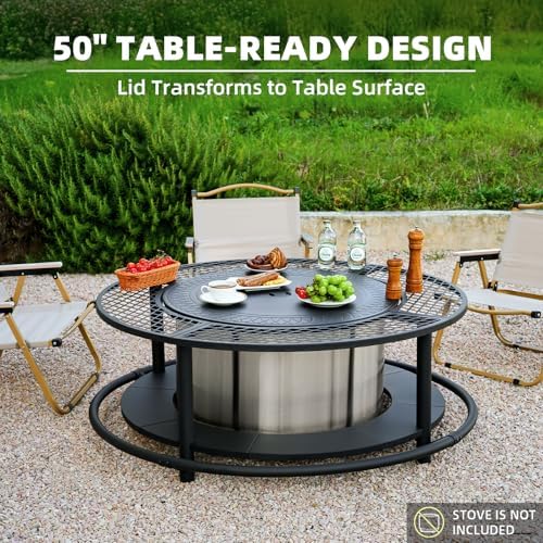 50 Inch Fire Pit Surround Tabletop for Solo Stove Yukon/Bonfire Accessories - Image 3