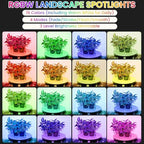 Halloween Christmas Spotlights Outdoor: RGBW Spot lights Plug in 120V Remote Control 16 Color Changing Waterproof LED Landscape Spotlights for Yard Garden Lawn Holiday Décor, 6 Pack (RGB + Warm Light) - Image 4