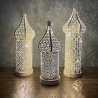 Moroccan Style Vintage Lantern Metal Decorative Table Lamp 13.78" Tall Moroccan Lantern Decorative Candle Holder Lamp for Ramadan Decor Home Living Room Bedroom Garden Yard Weddings Parties 03 - Image 3