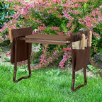 Pure Garden Garden Kneeler and Seat - 2-in-1 Foldable Garden Kneeling Pad and Stool with Removable Pockets for Gardening Tools - Gardening Gifts for Women, Mom, Dad, Seniors or Grandparents (Brown) - Image 2