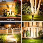 JEJOT Solar Spotlights Outdoor Waterproof with Focus Beam, 6 Pack - Image 4