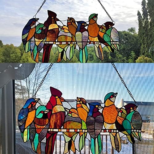 Capulina Tiffany Birds Stained Glass Window Panels Hangings - Image 4