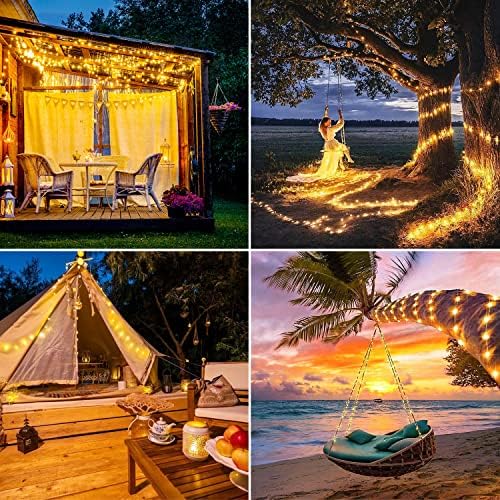 JMEXSUSS 4 Pack Solar Fairy Lights, 33ft 100LED String Lights Warm White - Image 3