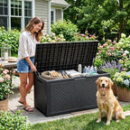 EasyUp 110 Gal Waterproof Outdoor Storage Box UV Resistant Deck Box - Image 2