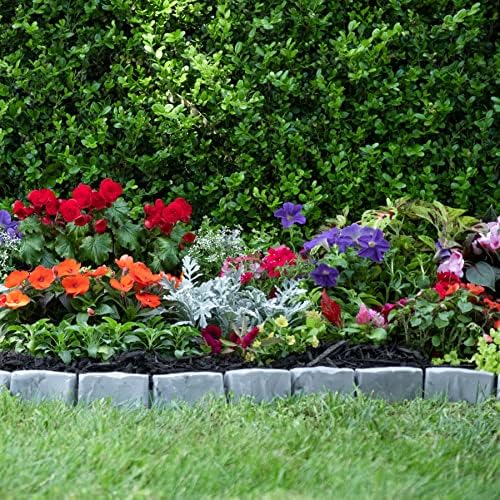 EasyFlex No-Dig Landscape Edging with Anchoring Spikes, 2.7 in. Tall Decorative Stone-Look Garden Border, 90 Foot Kit, Slate Gray (3602S-90C) - Image 7