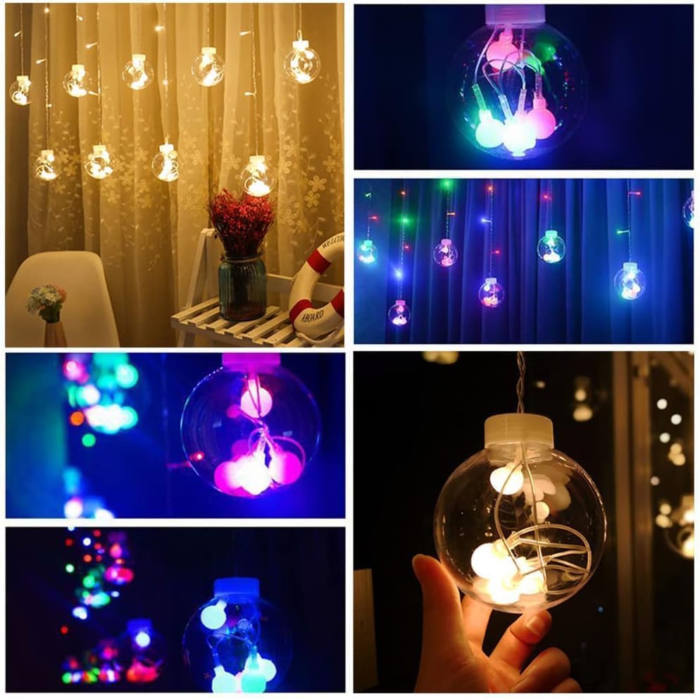 Solar Wishing Ball Fairy Curtain Lights, Waterproof 8 Modes Flashing String Lights with Remote Control for Bedroom, Christmas, Wedding, Party Decoration (Mutlicolor) - Image 6