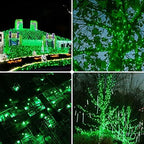 YIQU Solar Christmas Lights Outdoor 2 Pack 144FT 400 LED String Light Green - Image 3