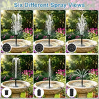 7.5W Solar Fountain Pump with 6 Adjustable Spray Modes - Image 3