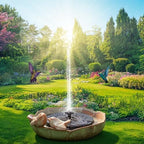 SiliFine Solar Fountain Ceramic Bird Bath for Outdoors Patio Yard Lawn - Image 6