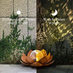 Huaxu Solar Lights Outdoor Decor Metal Lotus Flower LED Waterproof Glass Decorative Gifts for Garden Lover Women Mom Table Pathway Lawn Patio Yard Ground - Image 2